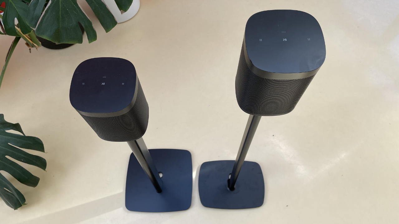Flexson Standfuß normal vs höhenverstellbar Sonos One