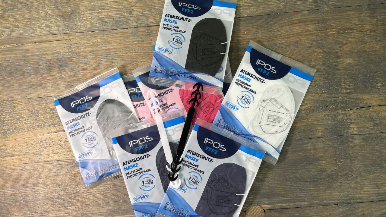 IPOS FFP2 bunte Maske Test