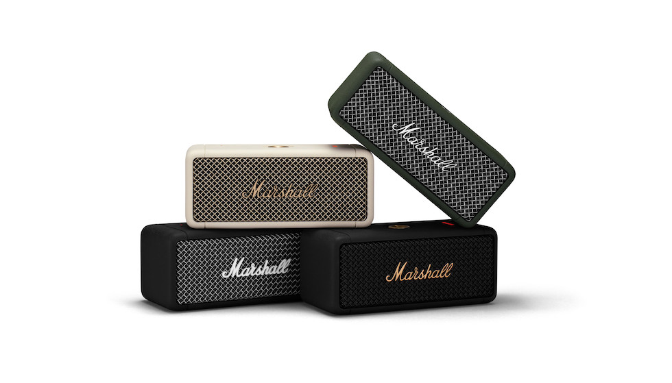 Marshall Emberton in den Farben Black, Brass, Forest und Cream
