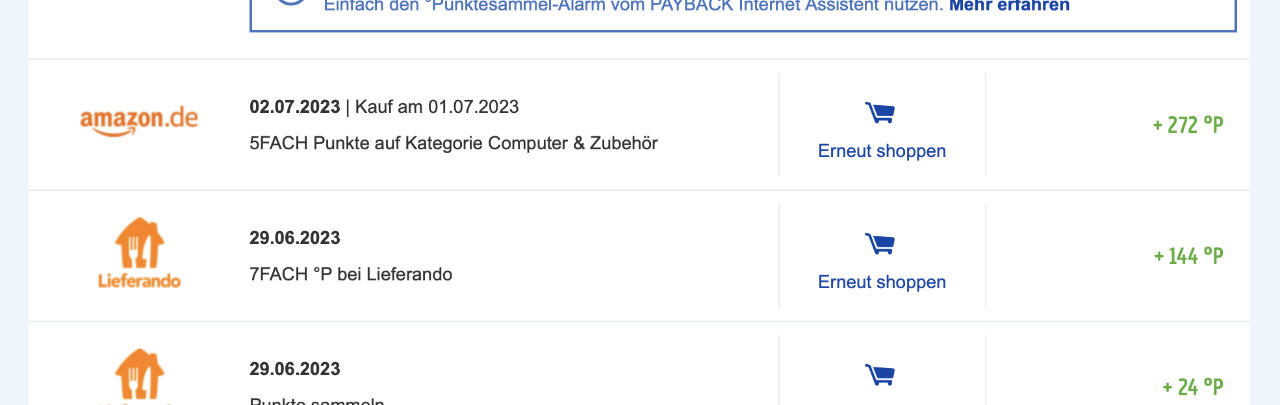 Payback-Punkte Amazon