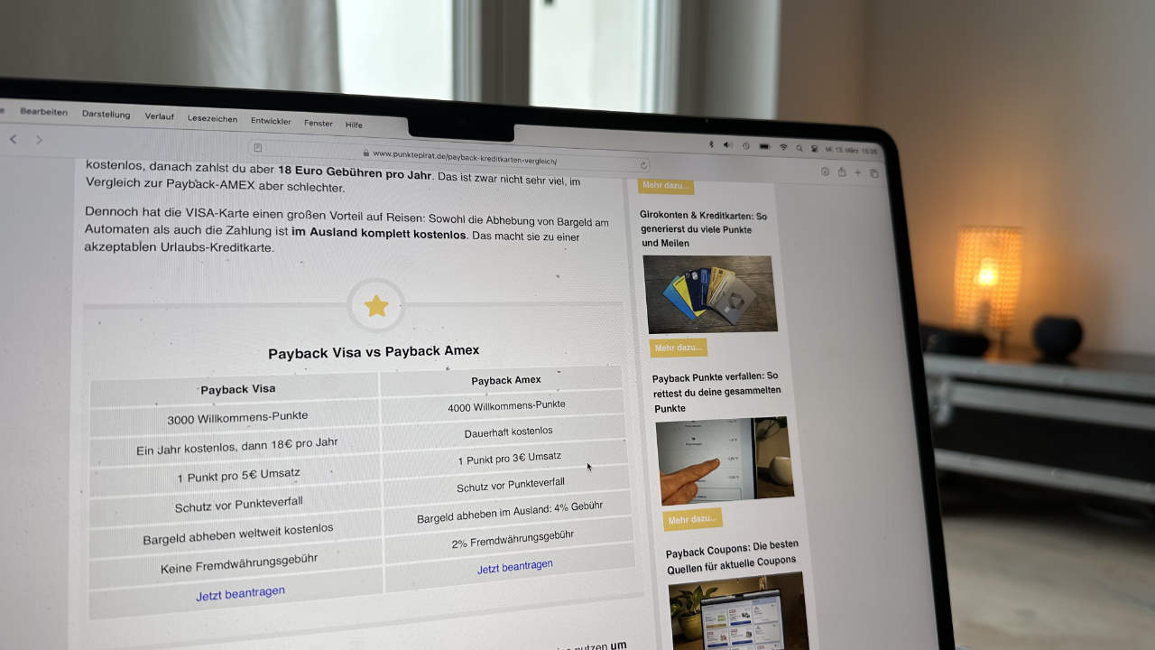 Payback Visa oder Amex Kreditkarte