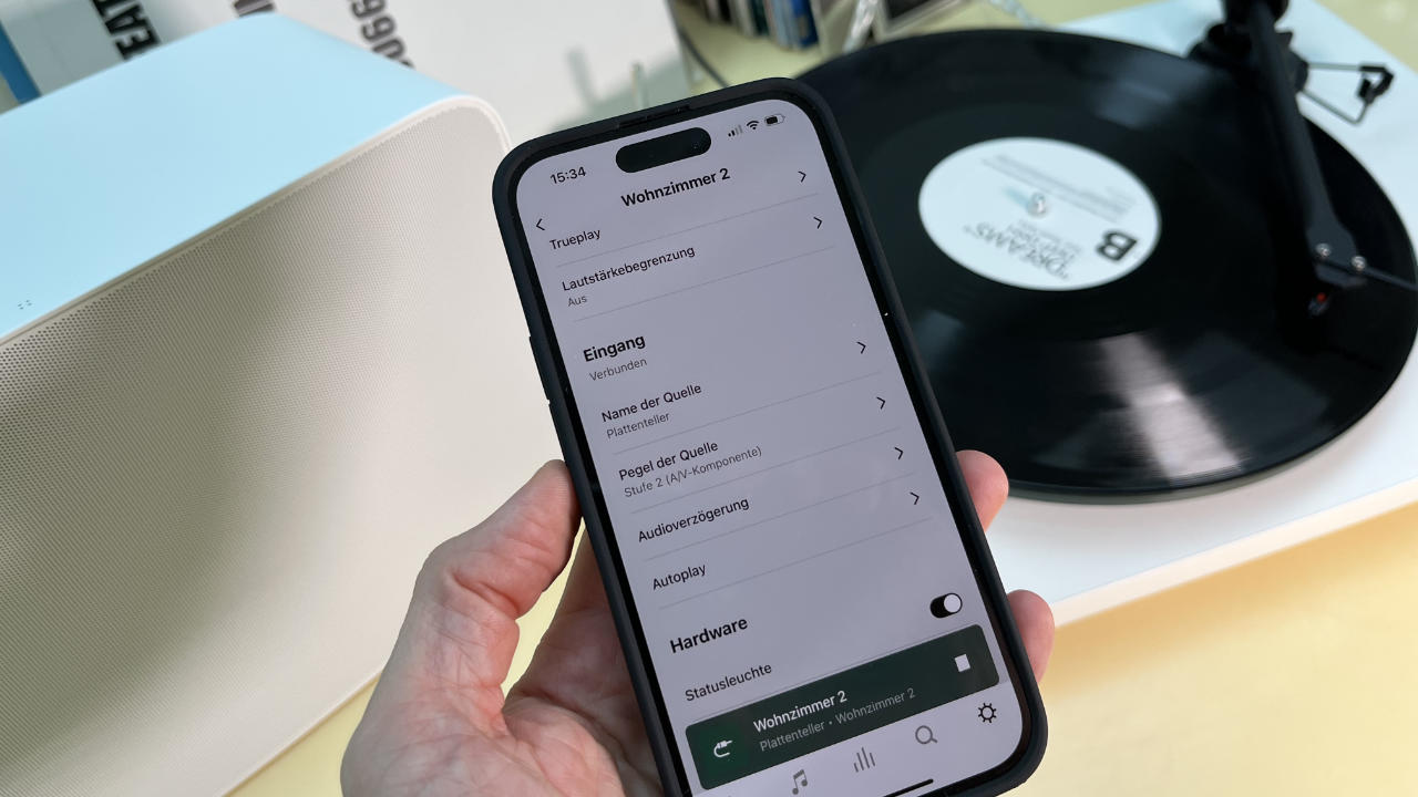 Settings for turntables in the Sonos app