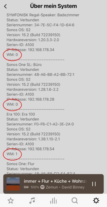 SonosApp SonosNet Era100 WM0 WM1