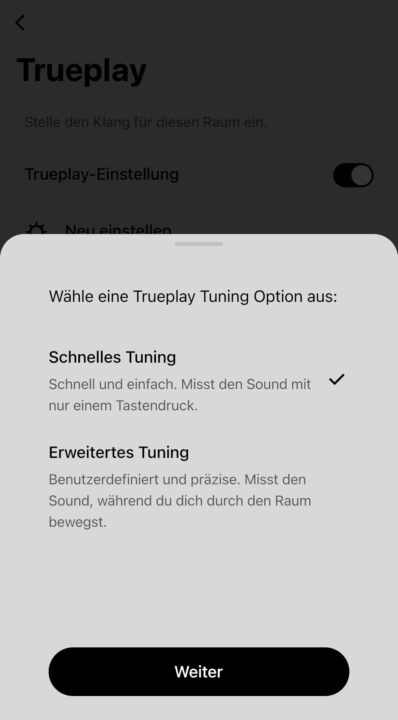 Sonos Klanganpassung schnell erweitert Screenshot