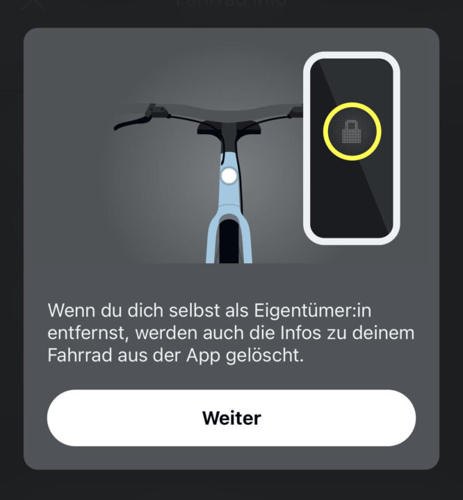 VanMoof S5 A5 Eigentum entfernen US-Modus