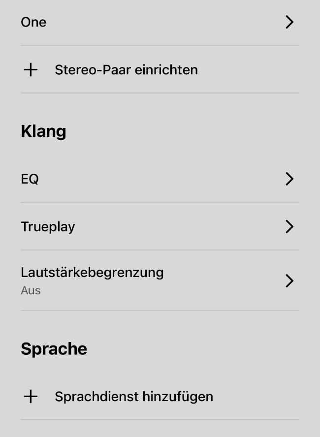 Sonos One Sprachdienste